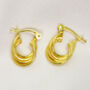 Adina Twist Earrings In Gold Plated Silver Or Silver, thumbnail 5 of 6