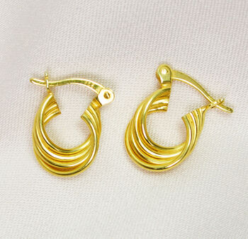 Adina Twist Earrings In Gold Plated Silver Or Silver, 5 of 6