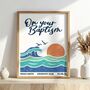 Personalised Coastal Baptism Print, thumbnail 1 of 10