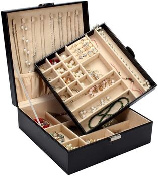 Lockable Jewellery Storage Box With Jewellery Tray, 4 of 8