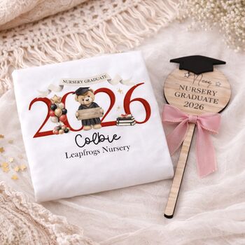 Personalised Nursery Graduate 2026 Large Number T Shirt, 2 of 4