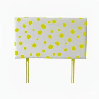 Hand Painted Upholstered Linen Headboard Polka Dot Print, 12 of 12
