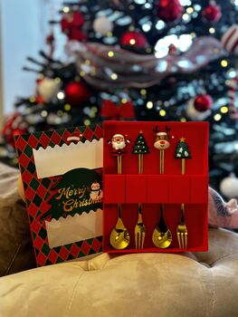 Christmas Teaspoon And Fork Set, 3 of 3