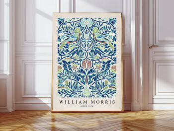 William Morris Set Of Two Blue Art Prints, 3 of 3