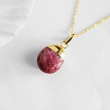 Ruby Gemstone Necklace July Birthstone Pendant, 2 of 6