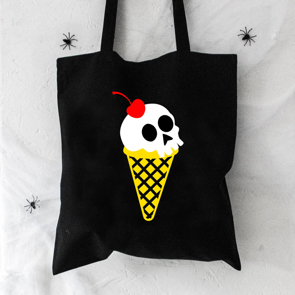 Skull Ice Cream Halloween Tote Bag By We Love To Create Skull Ice Cream Halloween Tote Bag By We Love To Create
