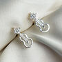 Sterling Silver Sparkly Guitar Stud Earrings, thumbnail 1 of 4