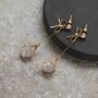 Gold Colour Delicate Bow Drop Earrings, thumbnail 1 of 3