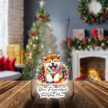 Personalised Akita In Christmas Lights, 9 of 10