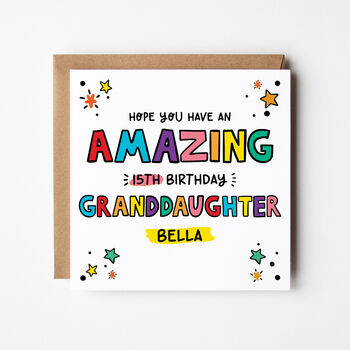 Amazing Granddaughter Birthday Card Any Age, 2 of 5