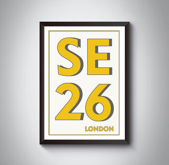 Se26 Sydenham, London Postcode Typography Print, 4 of 5