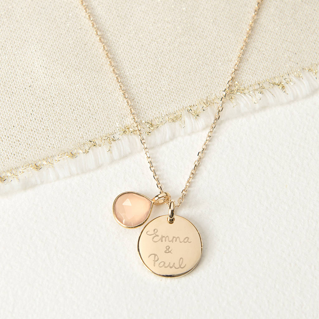 personalised gemstone necklace by merci maman | notonthehighstreet.com