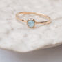 Blue Aquamarine Gemstone And Solid Gold Ring, thumbnail 2 of 9