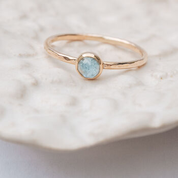 Blue Aquamarine Gemstone And Solid Gold Ring, 2 of 9