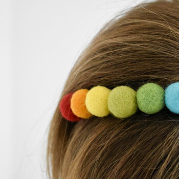 Rainbow Felt Ball Headband, 5 of 5