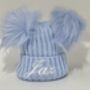 Baby Blue Embroidered Knitted Hat, thumbnail 3 of 5