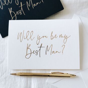 Will You Be My Best Man? Gold Foil Card, 3 of 4