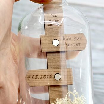 Personalised Mini Wood Sign Post In Bottle, 7 of 8