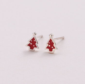 Christmas Tree Earrings In Mini Stocking, 4 of 5
