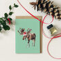 Festive Moose Hand Painted Christmas Card, thumbnail 1 of 2