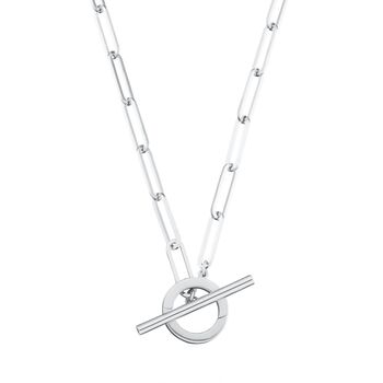 Long Link T Bar Clasp Charm Collector Necklace, 7 of 8