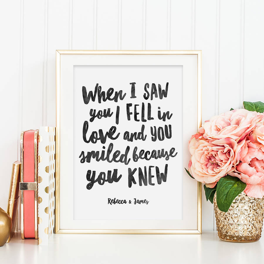 Personalised Romantic Quote Print, Valentine's Gift By ...