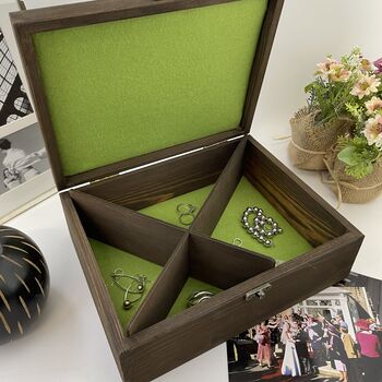 Large Personalised Message Wooden Jewellery Box, 9 of 10