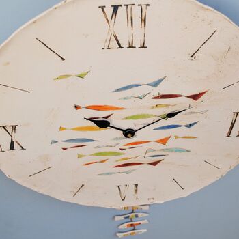 Shoal Of Fish Oversized Pendulum Wall Clock, 4 of 7