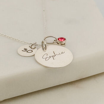 Personalised Sterling Silver Name And Age Necklace, 2 of 8
