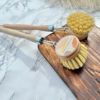 Natural Wooden Dish Brush With Plant Based Bristles, 2 of 6