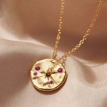 Real Birthstone Necklace Spinner Pendant, 11 of 12