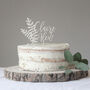 Personalised Botanical Wooden Wedding Cake Topper, thumbnail 3 of 5