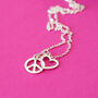 Peace And Love Necklace In Recycled Sterling Silver, thumbnail 8 of 11