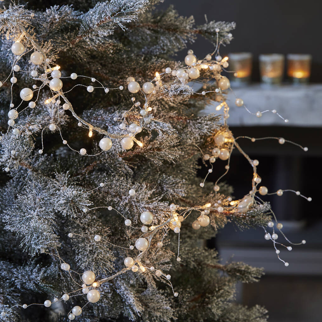 Decorative Pearl Light Garland By Primrose & Plum
