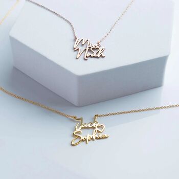 Two Name Necklace With Heart, 2 of 12