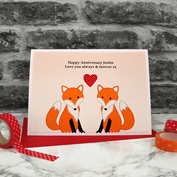 'Foxes' Personalised Anniversary Card, 3 of 4
