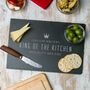 Personalised 'King Of The Kitchen' Slate Serving Board, thumbnail 1 of 4