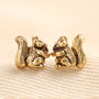 Squirrel Stud Earrings In Gold, thumbnail 1 of 3
