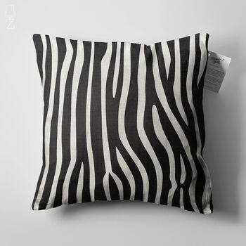Zebra Pattern Black And White Cushion Cover, 5 of 7