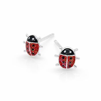 Sterling Silver Ladybird Stud Earrings – 6mm X 7mm, 5 of 6