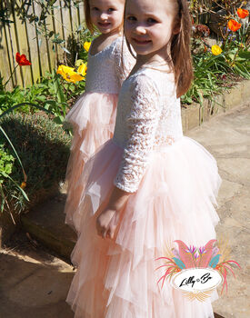 Coco In Blush/Apricot ~ Flower Girl Dress Or Party Dress, 7 of 7