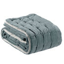 Velvet Quilted Throw, Biscuit