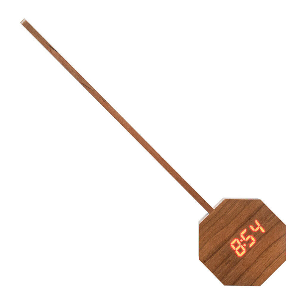 Cherry Octagon Plus Clock Desk Light, 1 of 5