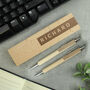 Personalised Wooden Pen And Pencil Set Gift, thumbnail 2 of 4