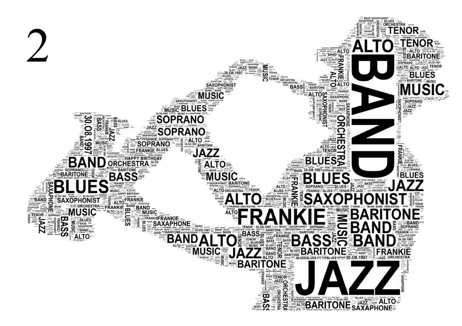 saxophone or violin player personalised print by unique word art