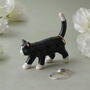 Bella The Black Cat Ceramic Ring Holder In Gift Box, thumbnail 1 of 4