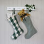 Personalised Green Check Gingham Christmas Stocking, thumbnail 1 of 12