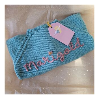 Birth Announcement Embroidered Baby Name Jumper, 2 of 10