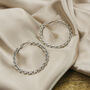 60 Mm Silver Plated Spiral Round Braided Twist Hoops, thumbnail 4 of 8