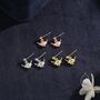 Dangling Highland Cow Drop Stud Earrings, thumbnail 3 of 11